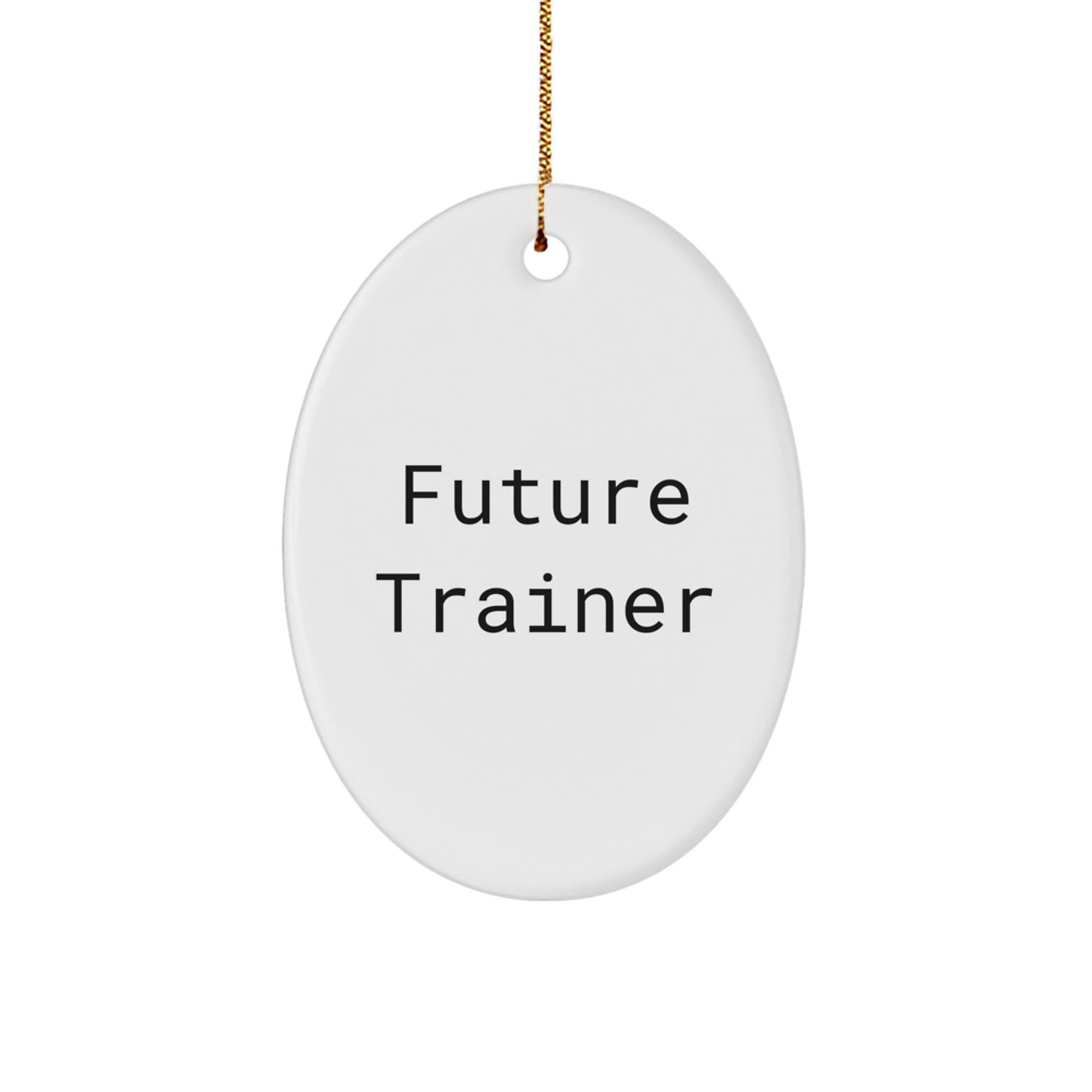 Funny Future Trainer Oval Ornament Gifts from Friends for Trainer, Inspirational Quotes on White Oval Shaped, Christmas Unique Gifts - Image 1