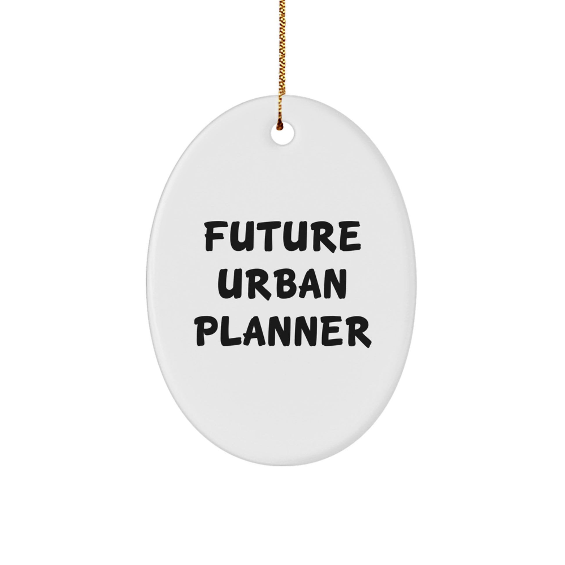 Funny Future Urban Planner Gifts, Oval Ornament for Urban Planner, Christmas Unique Gifts from Friends to Family, 'Future Urban Planner' Quote - Image 1