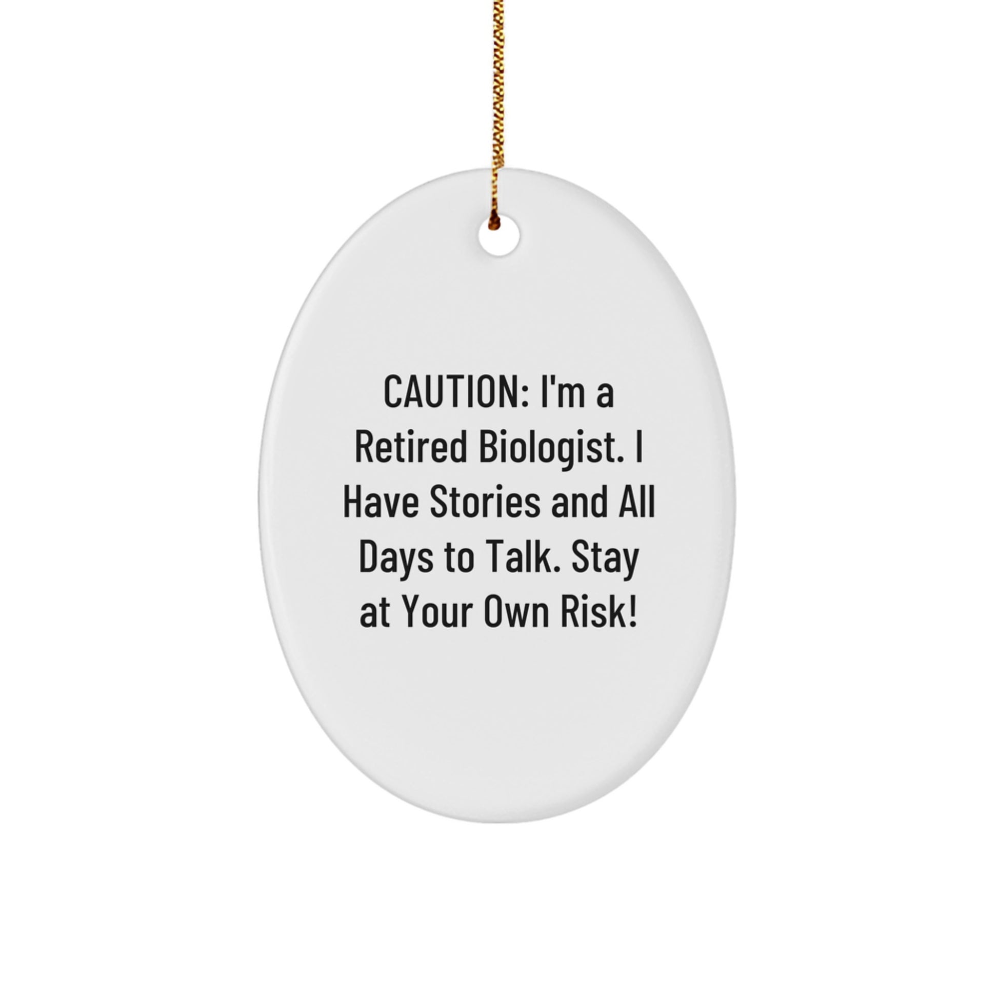 Funny Biologist Gifts from Men, Christmas Unique Ornament for Biologist Friends, Oval Shaped White Biologist Scientist MDF Decor - Image 1