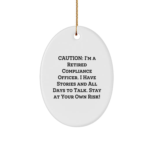 Funny Compliance Officer Oval Ornament Gifts from Friends for Compliance Officer Christmas Unique Gifts - Image 1