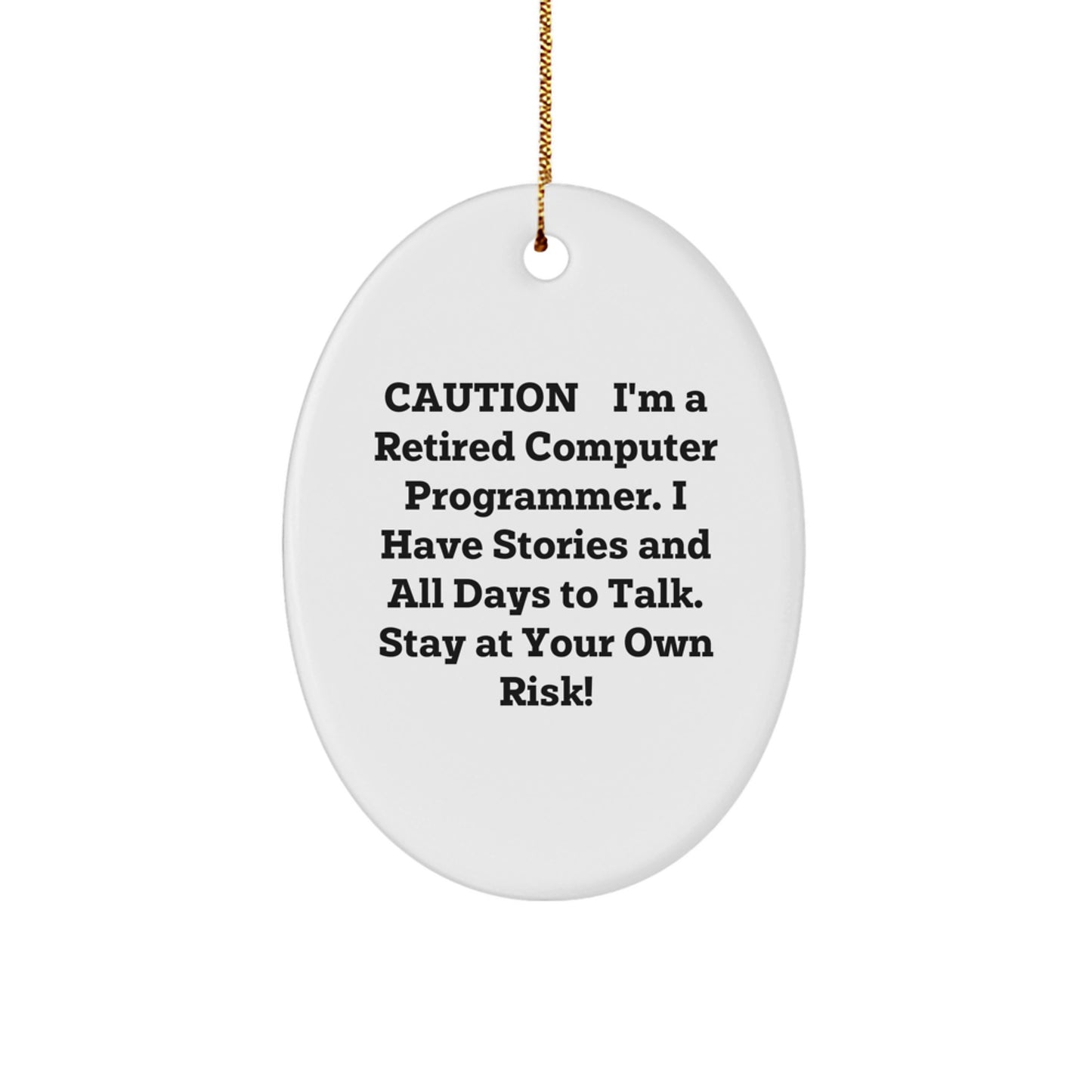 Funny Computer Programmer Oval Ornament, Gift for Male Coworkers - Christmas Unique Gifts from Friends - Image 1
