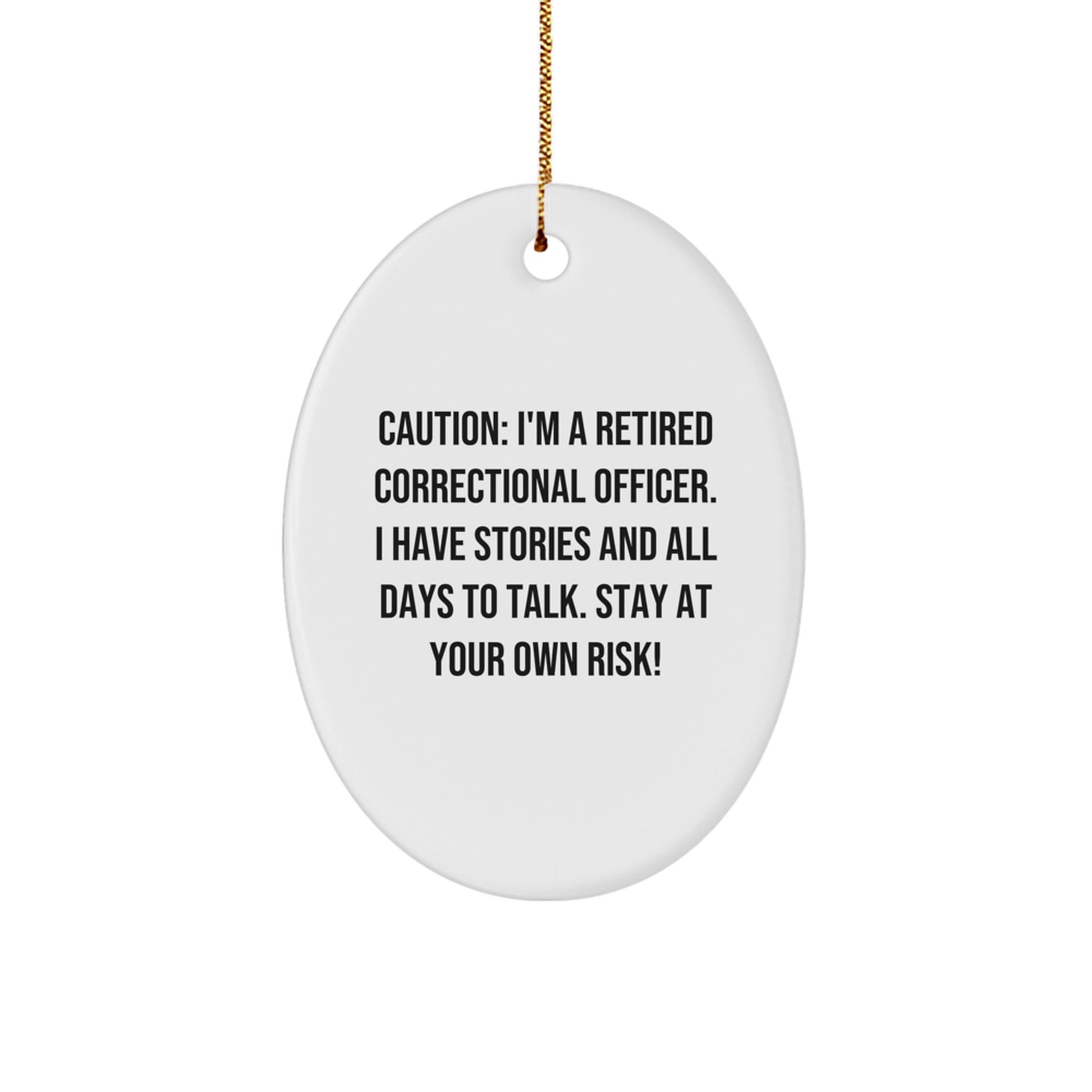 Funny Correctional Officer Gifts for Men, Oval Ornament, from Friends, Correctional Officer Christmas Unique Gifts - Image 1