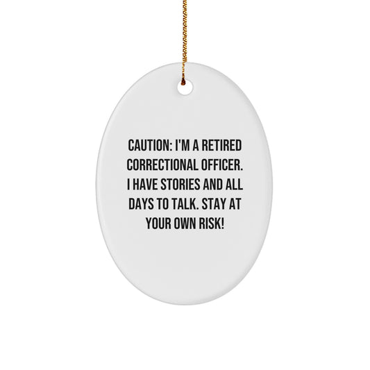 Funny Correctional Officer Gifts for Men, Oval Ornament, from Friends, Correctional Officer Christmas Unique Gifts - Image 1