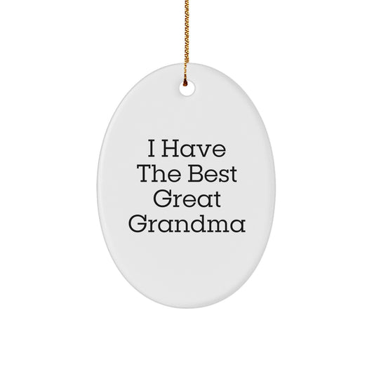 Funny Grandma Christmas Oval Ornament Gifts from Family, Oval Shaped, I Have The Best Great Grandma - Image 1