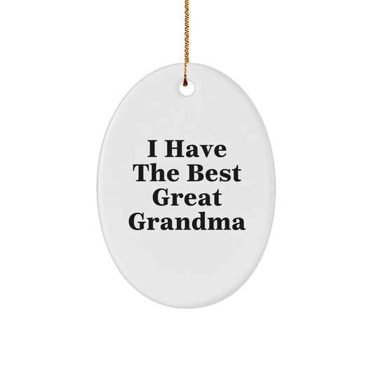 Funny Grandma Gifts, I Have The Best Great Grandma Oval Ornament, Christmas Memorable Presents for Grandma from Family - Image 1
