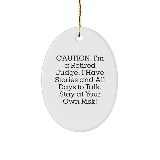 Funny Judge Gifts, Oval Ornament for Judge, Christmas Unique Gifts from Friends for Judge - Image 1
