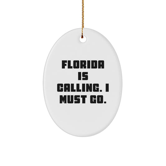 Florida Oval Ornament Funny Quote Gifts from Friends to Florida Lovers - Christmas Unique Gift for Men Women Family - Image 1