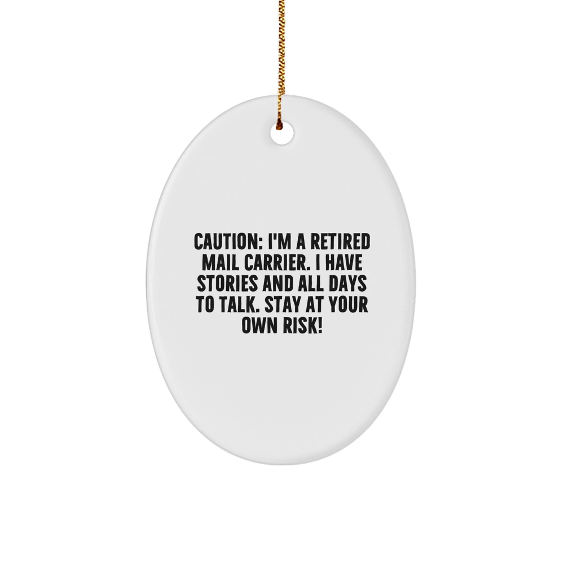 Funny Mail Carrier Oval Ornament Gifts from Men to Mail Carrier Friends - Christmas Unique Gifts - Image 1