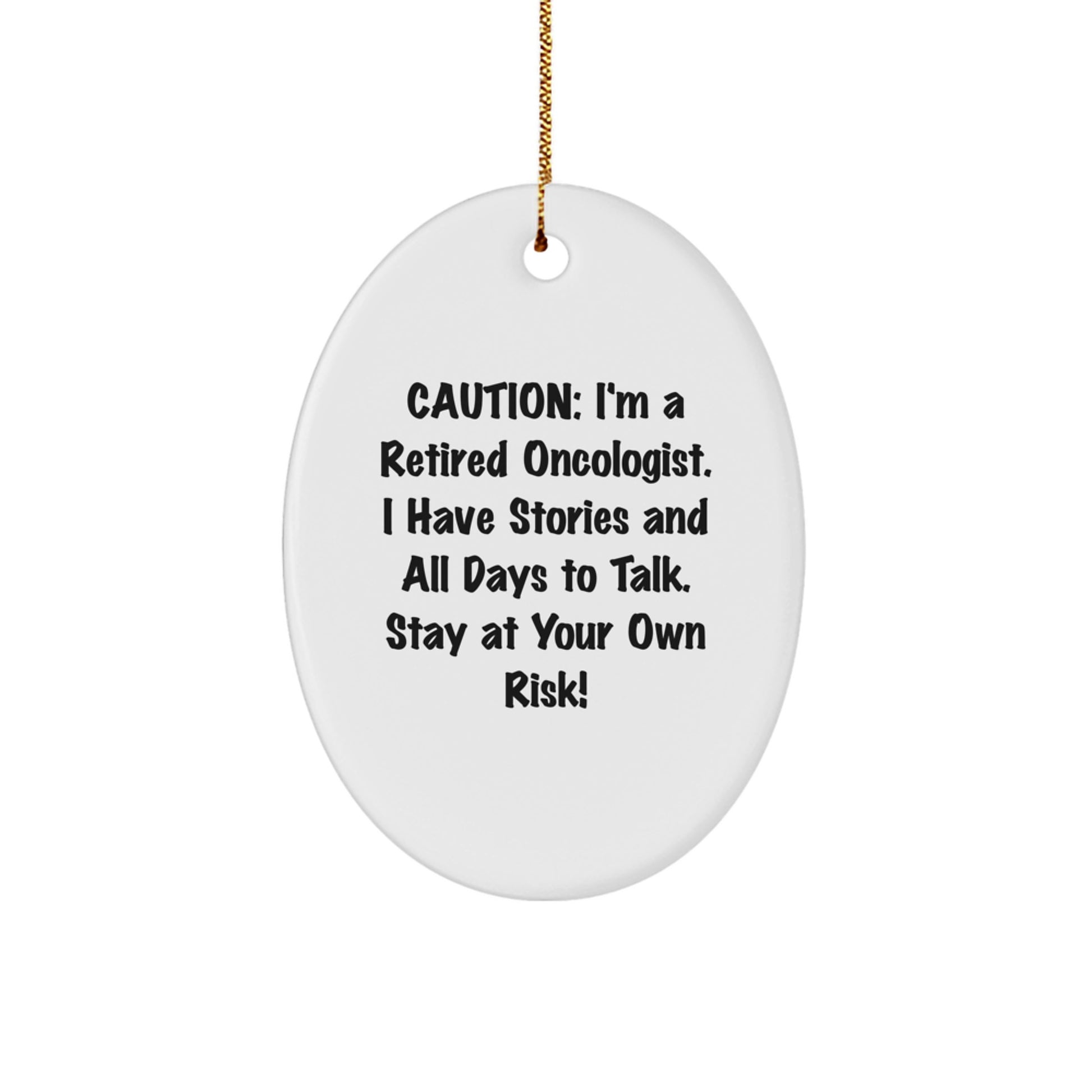 Funny Oncologist Gifts from Family - Oval Ornament Quote - Christmas Unique Gifts for Oncologist Men or Women - Image 1