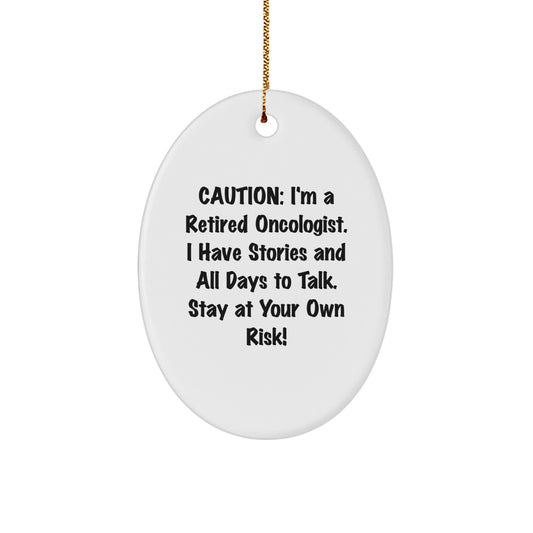 Funny Oncologist Gifts from Family - Oval Ornament Quote - Christmas Unique Gifts for Oncologist Men or Women - Image 1