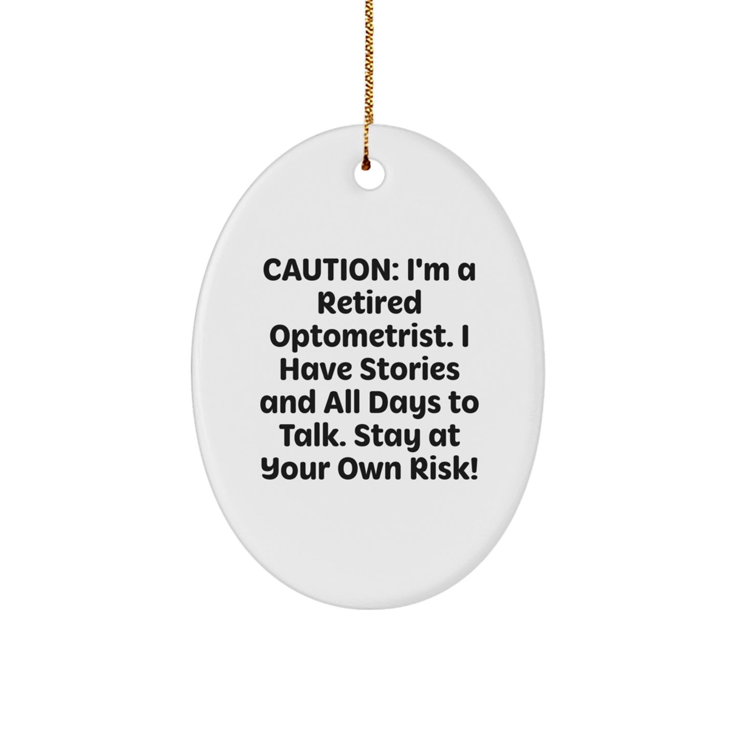 Optometrist Oval Ornament, Funny Gift for Doctors, White, 3.25\ - Image 1