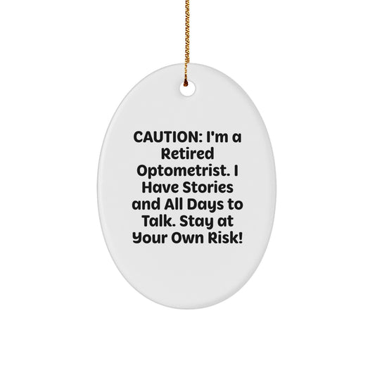 Optometrist Oval Ornament, Funny Gift for Doctors, White, 3.25\ - Image 1