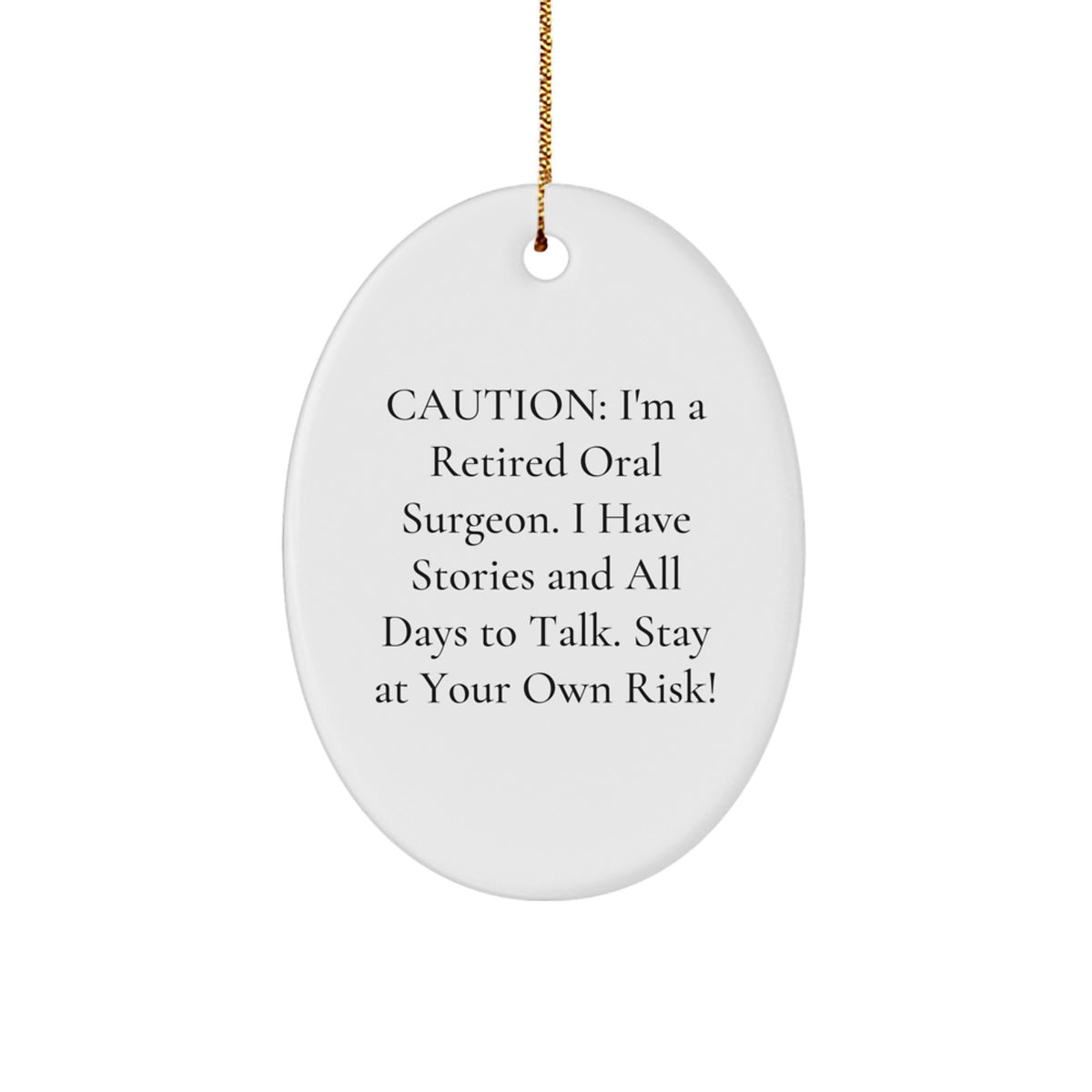Funny Oral Surgeon Oval Ornament, Gifts from Men to Oral Surgeon Friends, Oval Decorations for Christmas Unique Gifts - Image 1