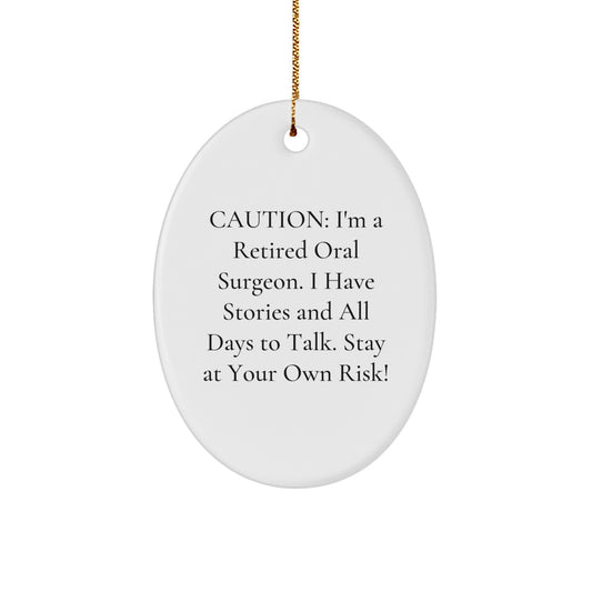 Funny Oral Surgeon Oval Ornament, Gifts from Men to Oral Surgeon Friends, Oval Decorations for Christmas Unique Gifts - Image 1