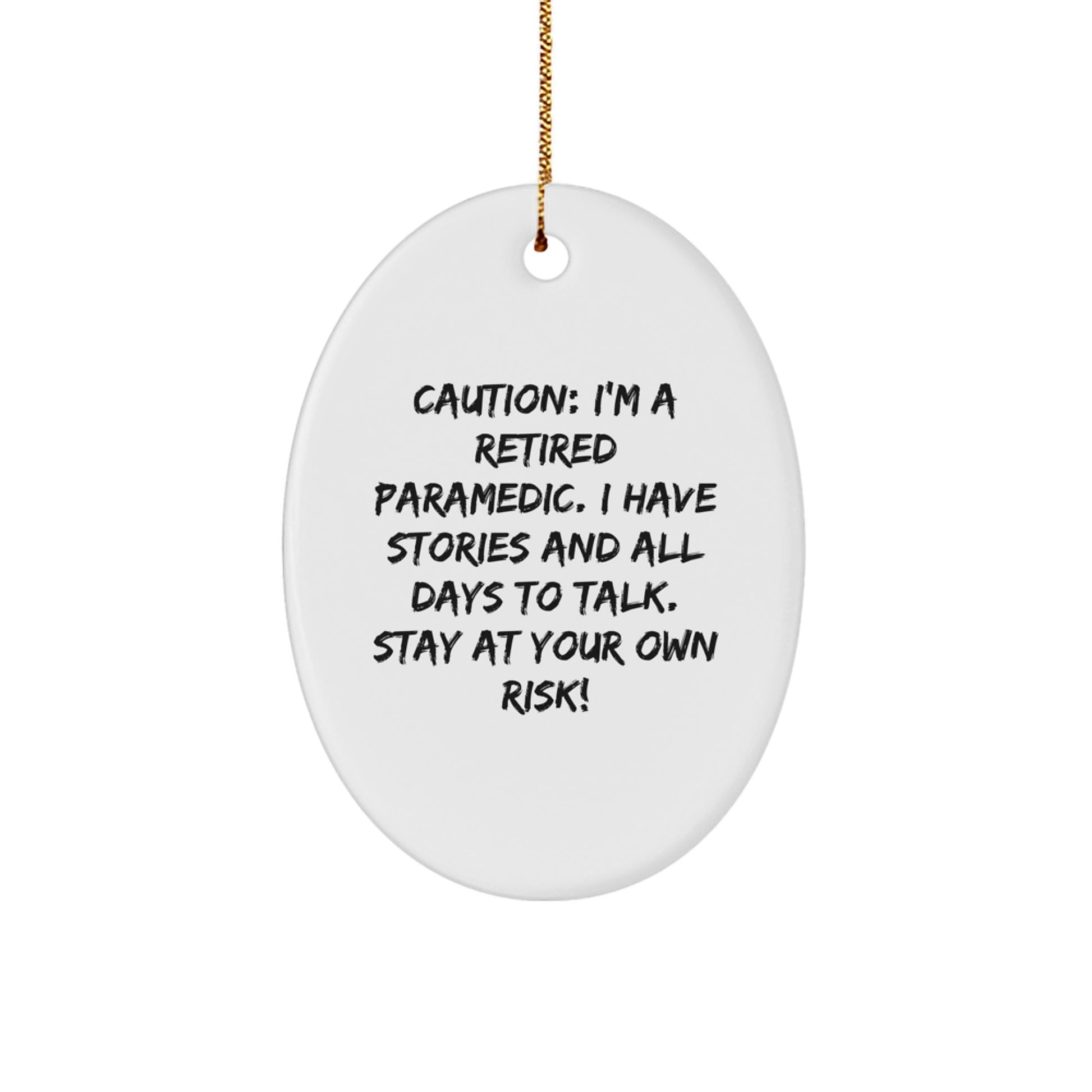 Funny Rescue Worker Gifts for Men, Oval Ornament, Funny Quote, Gifts from Family, Christmas Unique Gifts - Image 1
