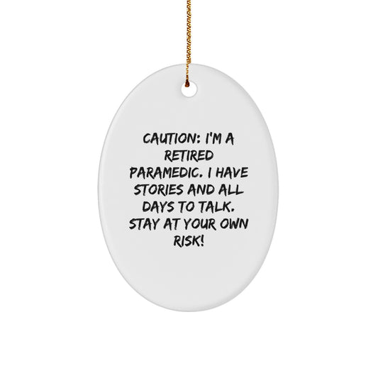 Funny Rescue Worker Gifts for Men, Oval Ornament, Funny Quote, Gifts from Family, Christmas Unique Gifts - Image 1