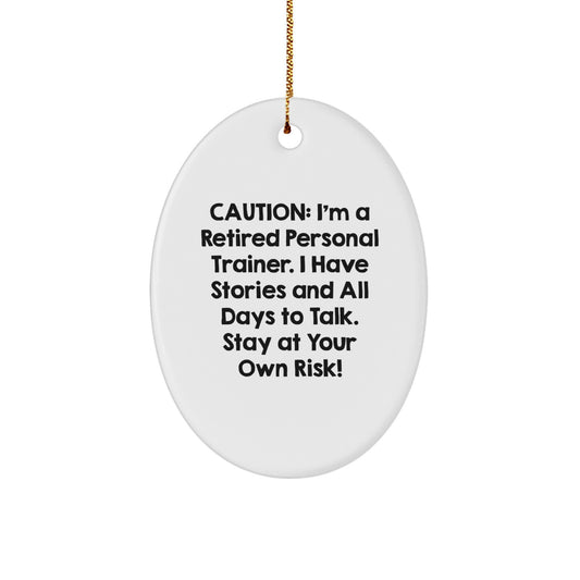 Funny Personal Trainer Gifts, Oval Ornament for Men, Women, Friends, Coworkers, Family, Christmas Unique Gift Ideas from Personal Trainer - Image 1