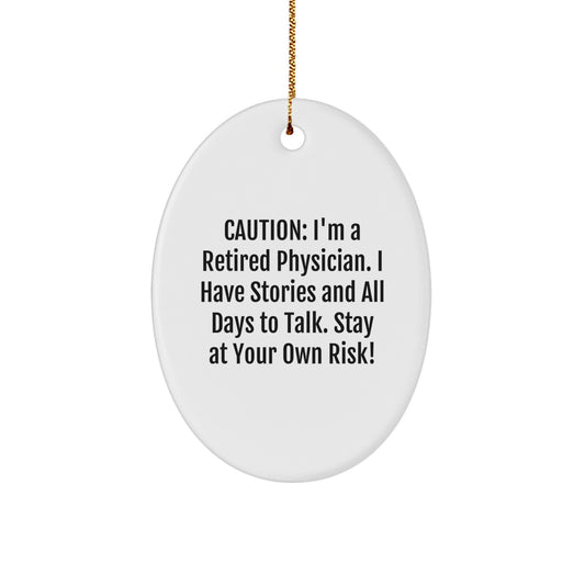 Funny Physician Christmas Oval Ornament Gifts from Friends, Coworkers to Physicians, Men, Women - Image 1