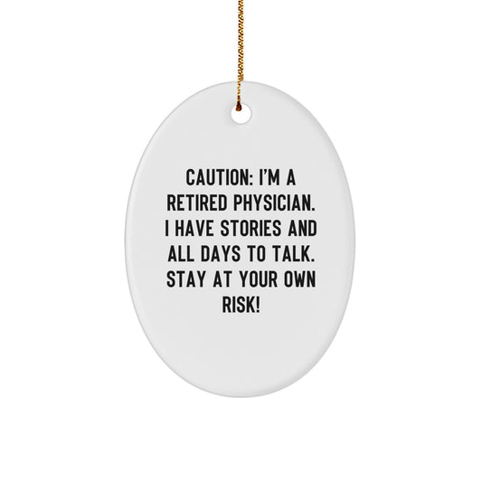 Funny Physician Christmas Unique Gifts from Men to Friends - Oval Ornament with Quote - Unique Oval Shaped Ornament for Physician Gifts for Women Coworkers Family - Image 1