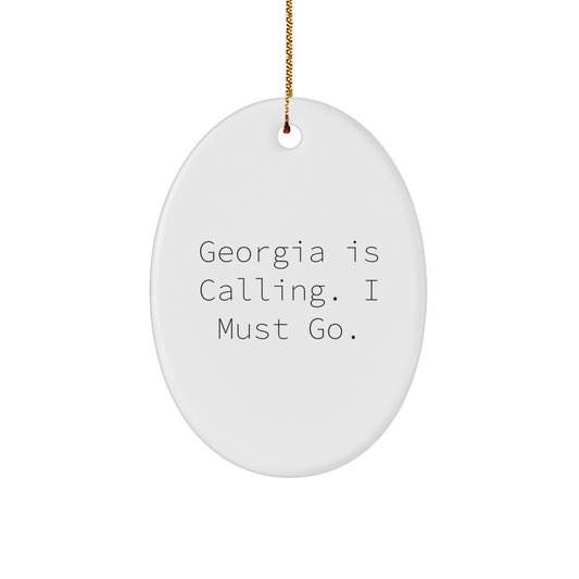 Georgia Oval Ornament Gifts from Friends to Loved Ones - Funny Georgia Christmas Ornament - Image 1