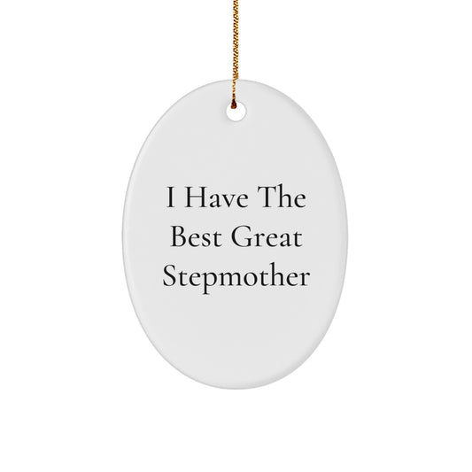 Funny Stepmother Gifts from Men - Oval Ornament with Great Stepmother Quote for Christmas Unique Gifts for Stepmother - Image 1