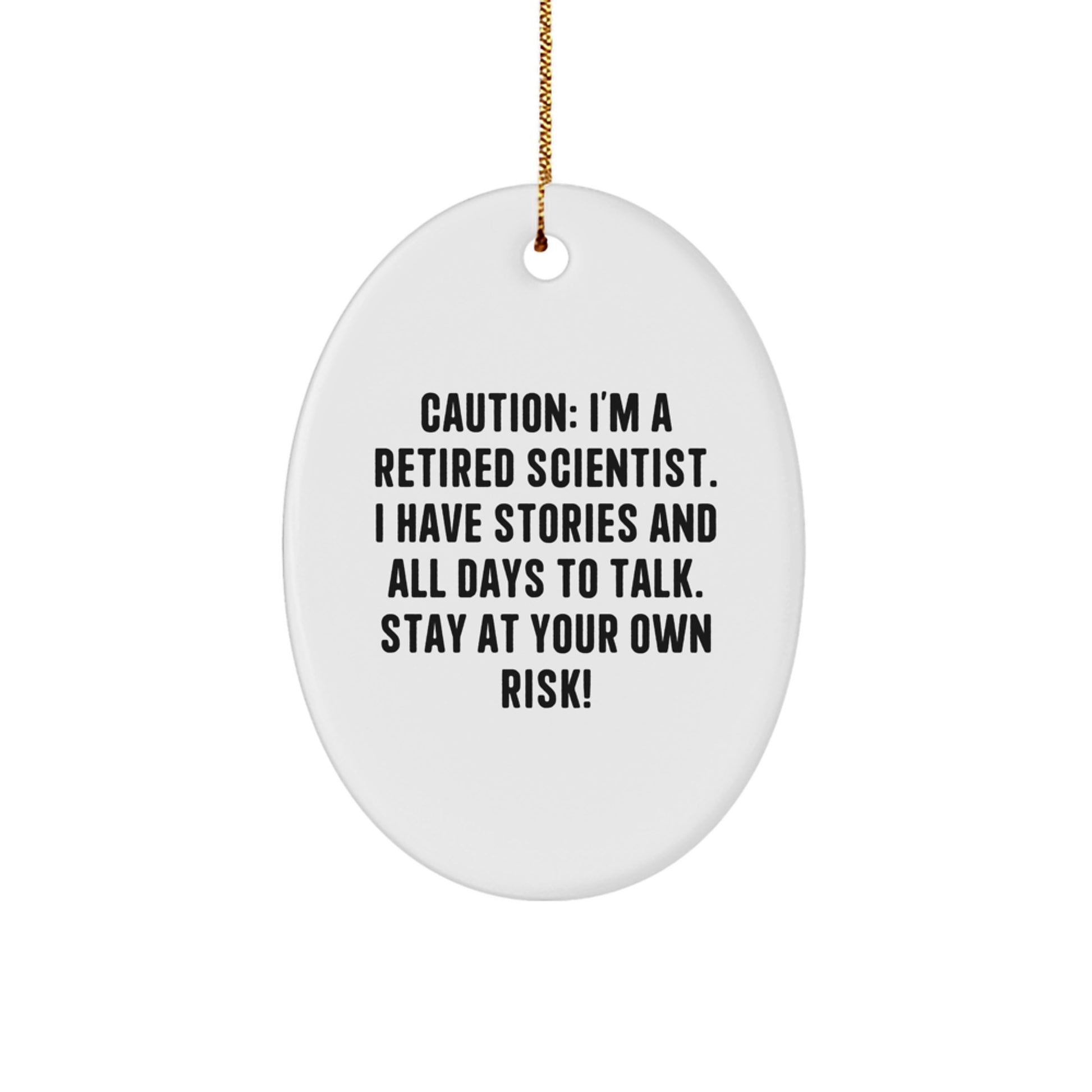 Funny Scientist Gifts for Men Friends from - Unique Oval Ornament - Image 1