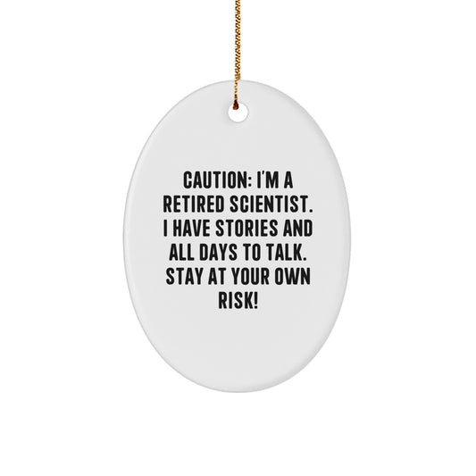 Funny Scientist Gifts for Men Friends from - Unique Oval Ornament - Image 1