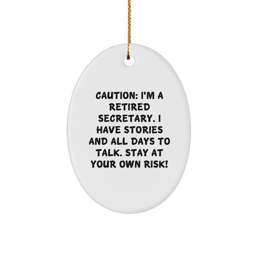 Funny Secretary Oval Ornament Gifts from Friends and Family, Christmas Unique Gifts for Secretary - Image 1