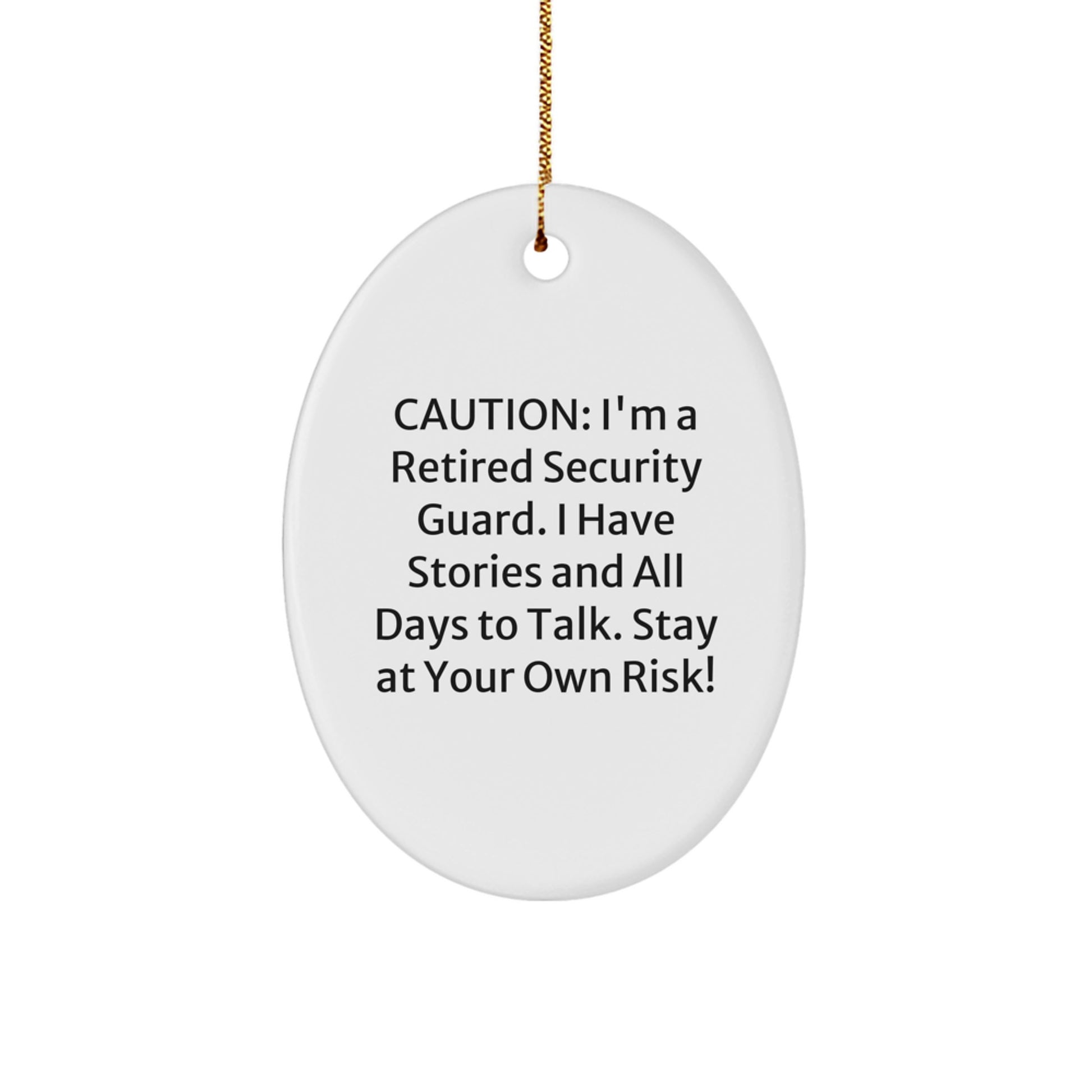 Funny Security Guard Oval Ornament for Christmas Unique Gifts from Friends to Security Guard Men - Image 1