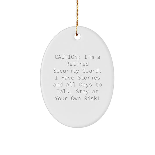 Security Guard Humor Funny Oval Ornament Gifts from Men for Security Guard Friends Unique Christmas Decorations - Image 1