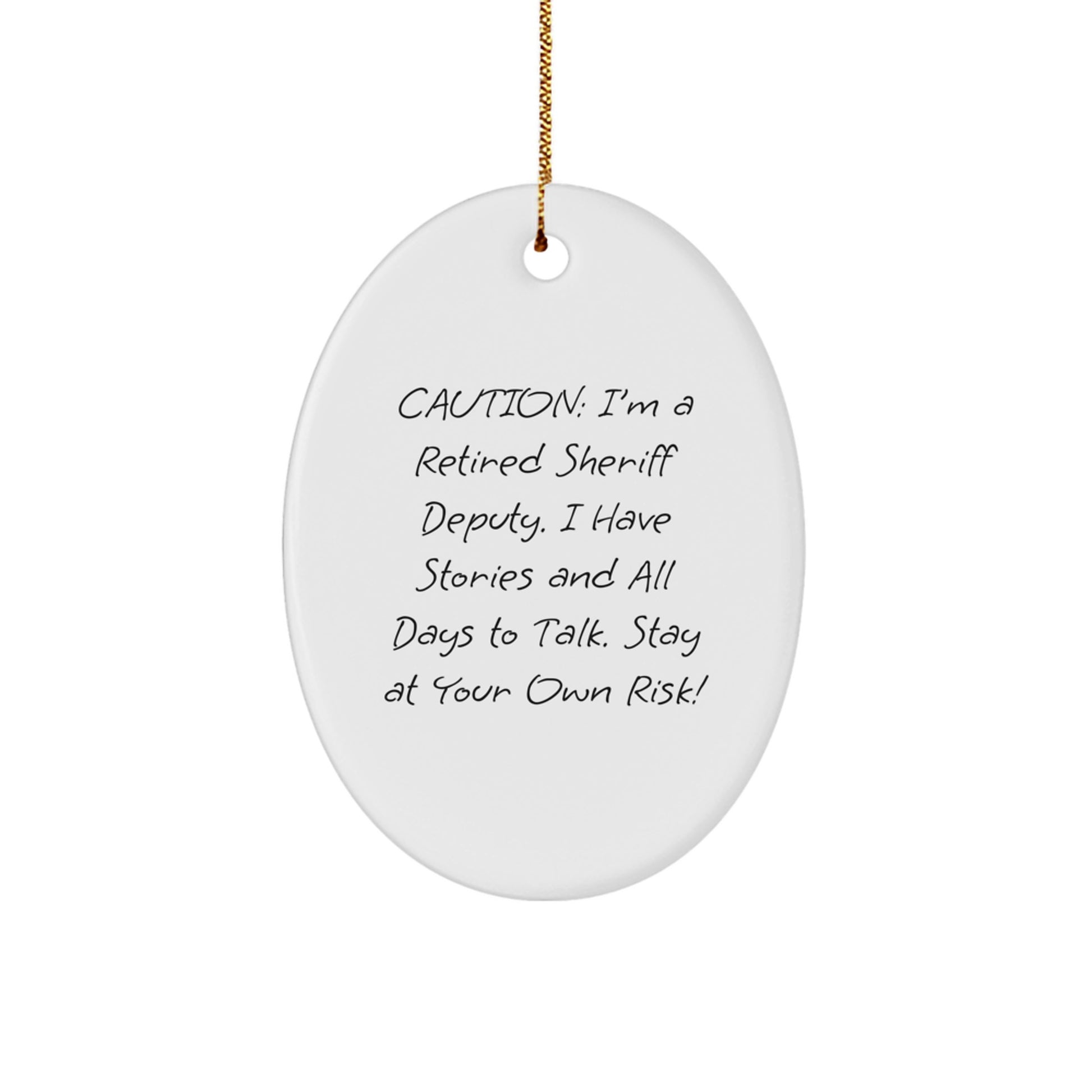 Sheriff Deputy Oval Ornament Funny Gift for Men Women Coworkers Family Christmas Unique Decorations - Image 1