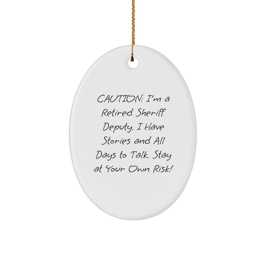 Sheriff Deputy Oval Ornament Funny Gift for Men Women Coworkers Family Christmas Unique Decorations - Image 1