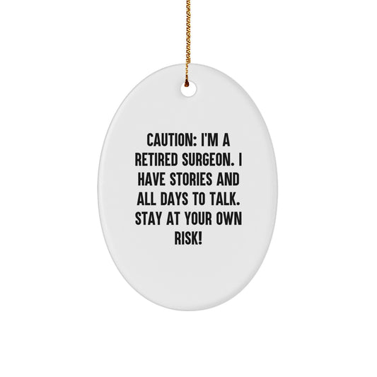 Surgeon Christmas Unique Gifts from Friends, Funny Oval Ornament for Surgeon Men Women Family - Image 1