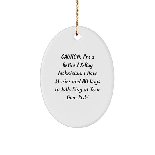Funny X-Ray Technician Gifts from Family, Friends, or Coworkers - Oval Ornament for X-Ray Tech on Christmas - Image 1