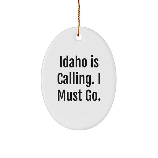 Idaho Oval Ornament Gifts from Friends and Family, Christmas Unique Gifts for Idaho Men and Women - Image 1