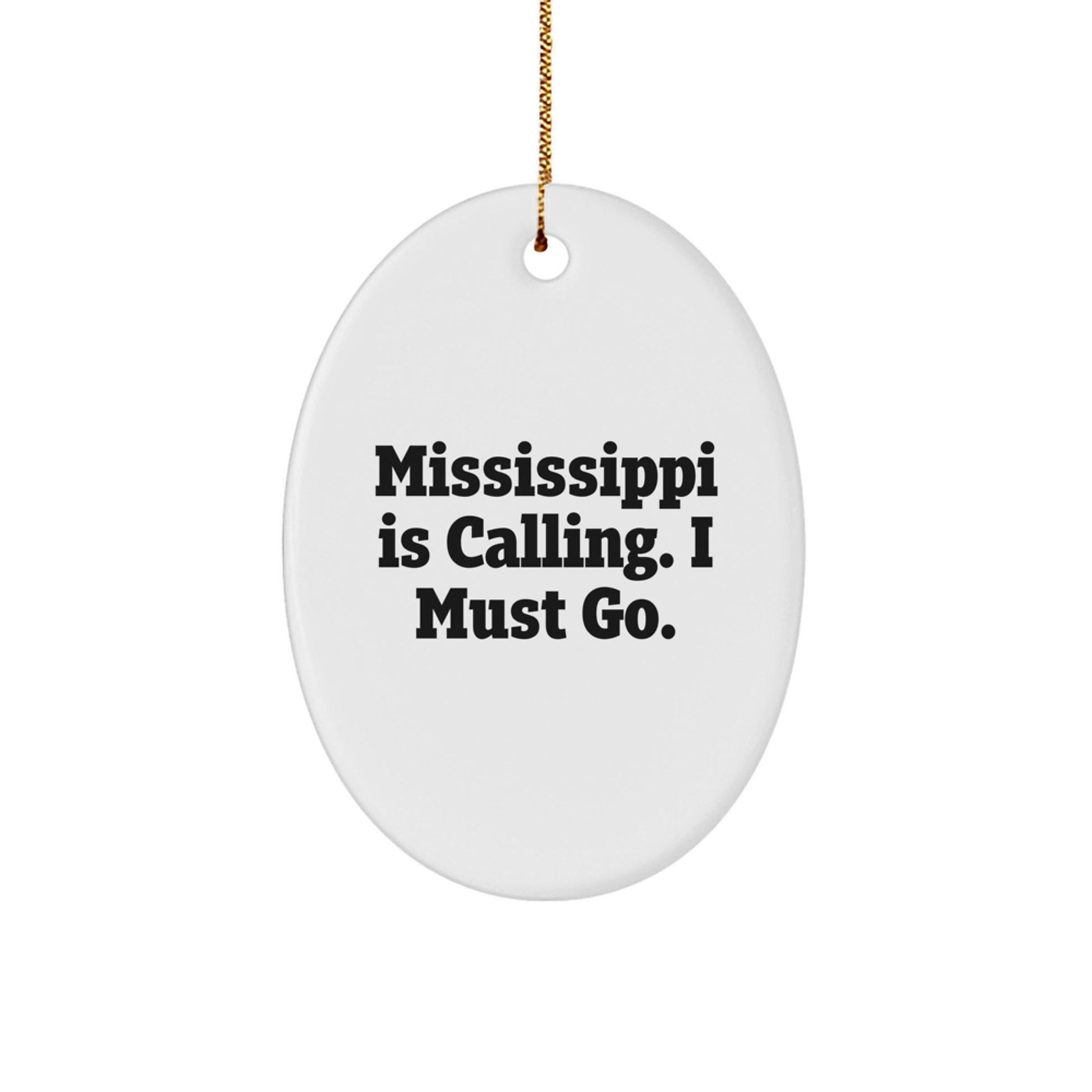 Mississippi Oval Ornament Gifts for Family Members from Friends - Image 1