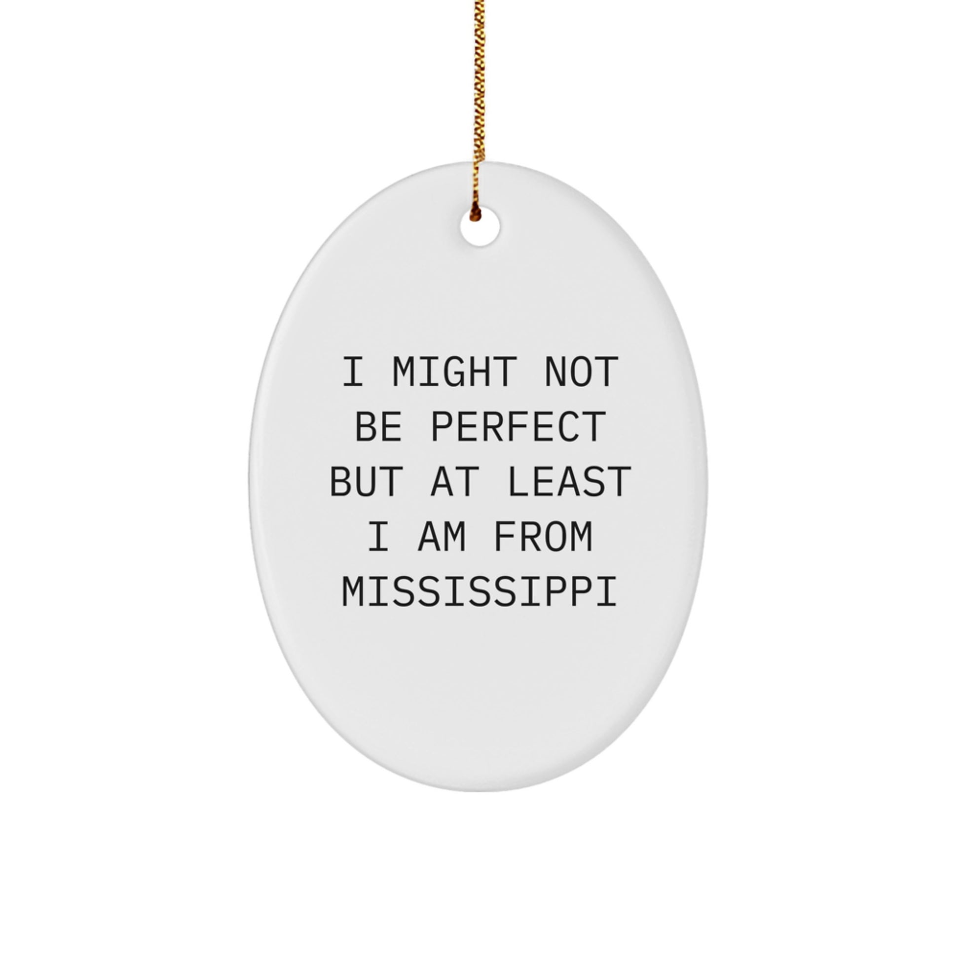 Mississippi Oval Ornament - Funny Quote for Friends from Mississippi, Gifts for Men Women Family Christmas Unique Decorations - Image 1