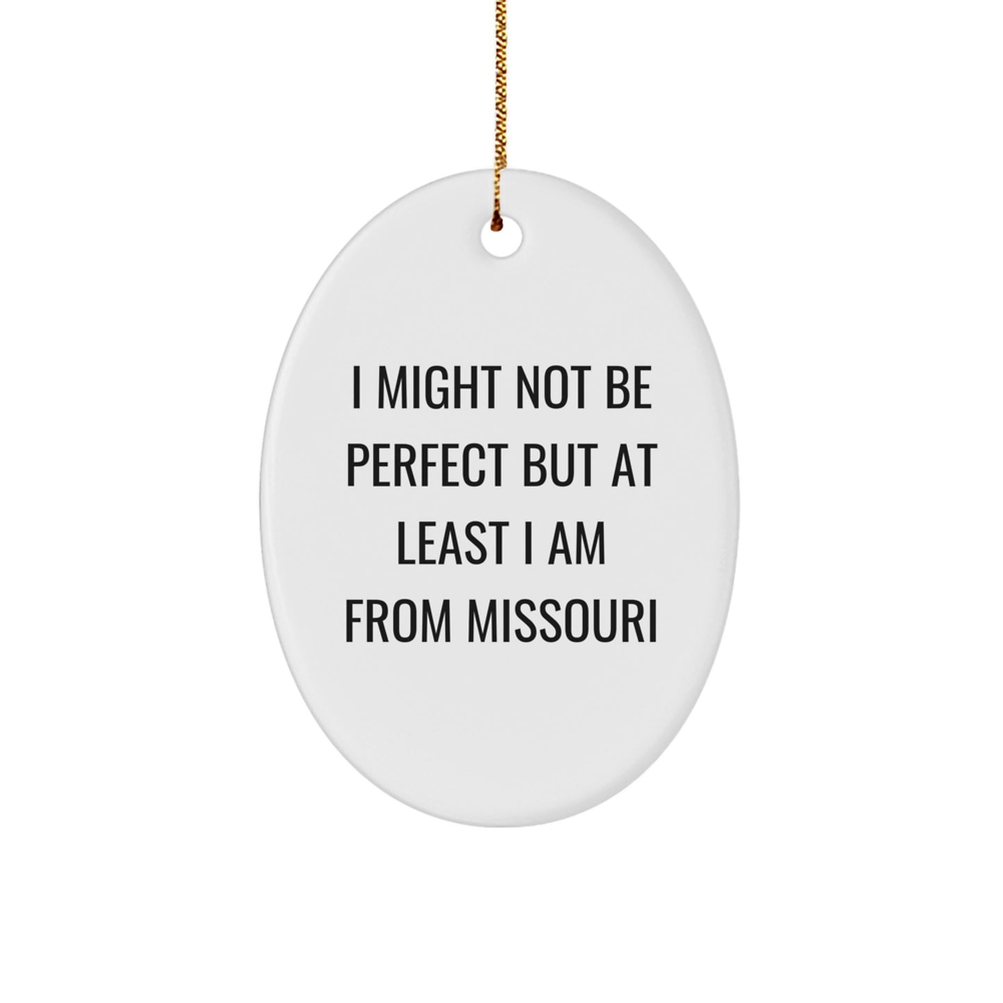 Funny Missouri Oval Ornament for Christmas Unique Gifts from Friends and Family, Missouri Humor, Oval Ornament Decoration - Image 1