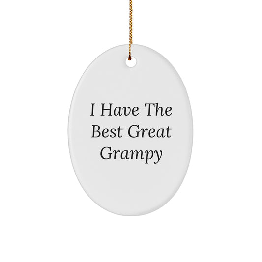 Funny Grampy Oval Ornament Gifts for Men, Great Grampy Christmas Unique Gifts from Family to Grampy - Image 1