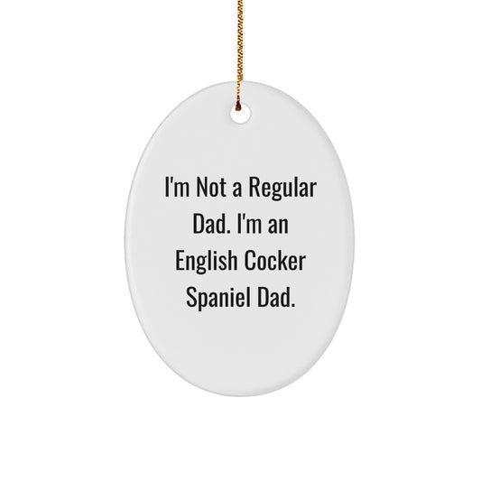 Funny English Cocker Spaniel Dog Dad Gifts from Men to Family, Oval Ornament for English Cocker Spaniel Dog Lover's Christmas Unique Treasures - Image 1