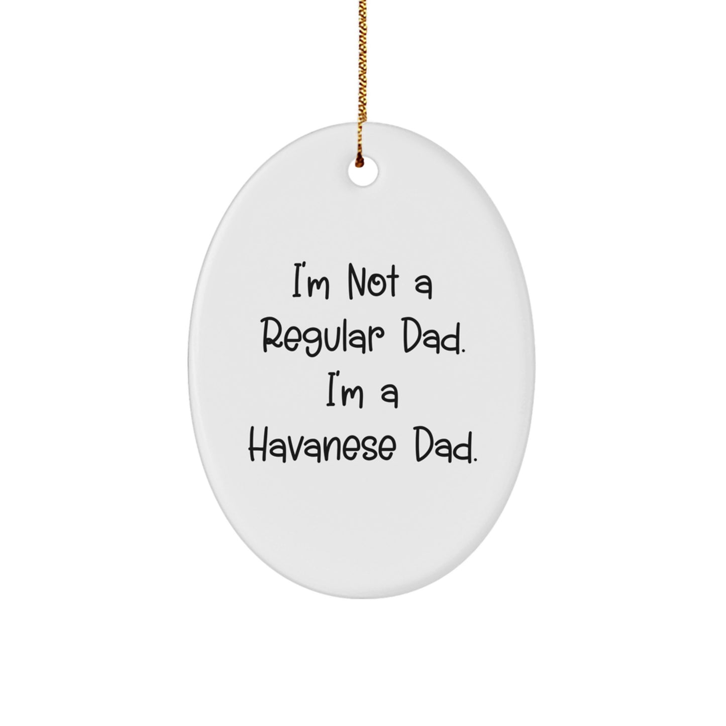 Funny Havanese Dad Oval Ornament Gifts from Men to Havanese Dog Owners, Perfect for Christmas Unique Gifts - Image 1