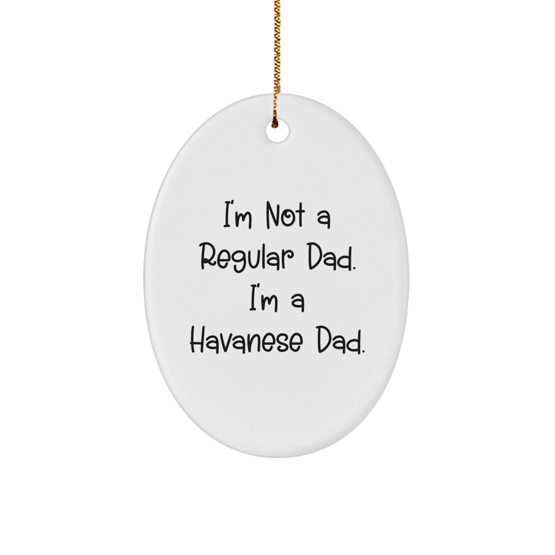 Funny Havanese Dad Oval Ornament Gifts from Men to Havanese Dog Owners, Perfect for Christmas Unique Gifts - Image 1