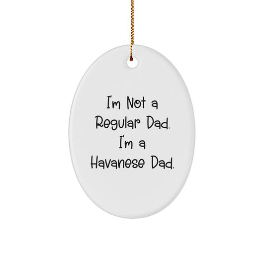 Funny Havanese Dad Oval Ornament Gifts from Men to Havanese Dog Owners, Perfect for Christmas Unique Gifts - Image 1