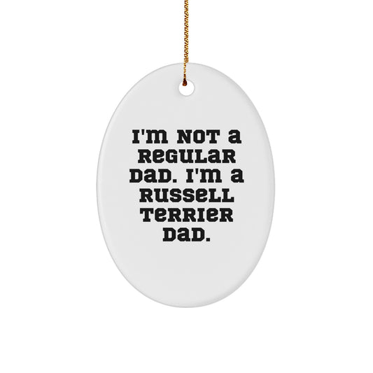 Russell Terrier Dog Oval Ornament Funny Quote Gifts from Dad for Christmas - Image 1