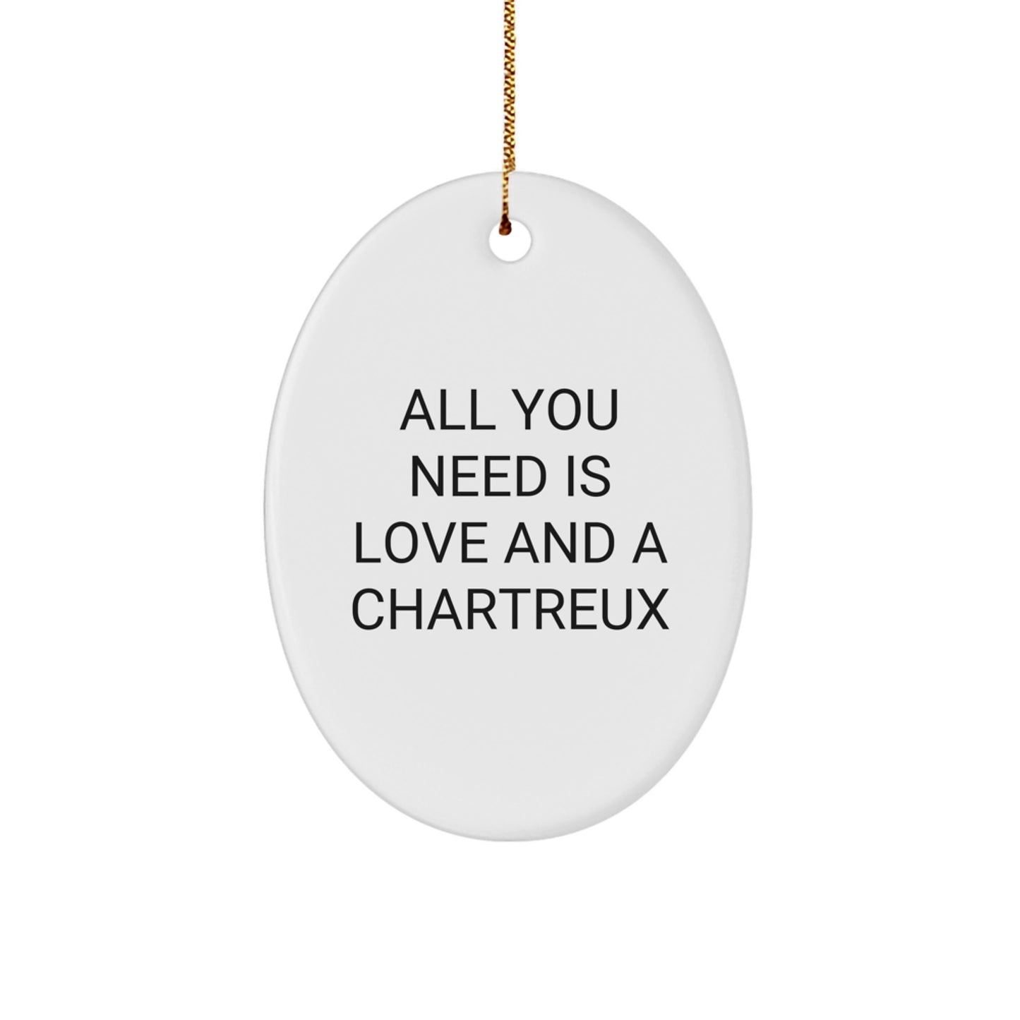 Funny Chartreux Cat Oval Ornament Gifts from Friends for Christmas Unique Presents - Image 1
