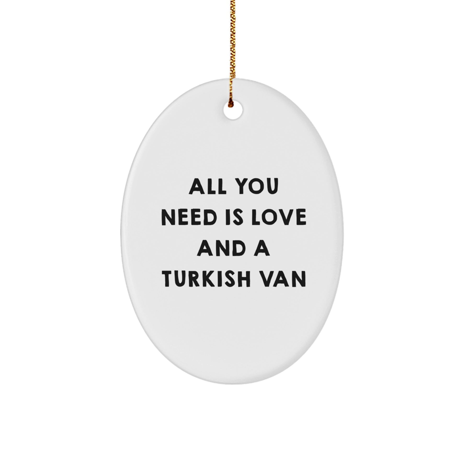 Turkish Van Cat Oval Ornament Gifts from Family for Turkish Van Cat Lovers - Image 1