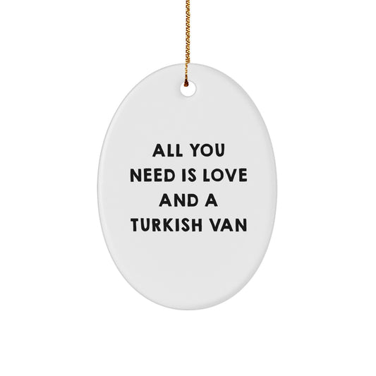 Turkish Van Cat Oval Ornament Gifts from Family for Turkish Van Cat Lovers - Image 1