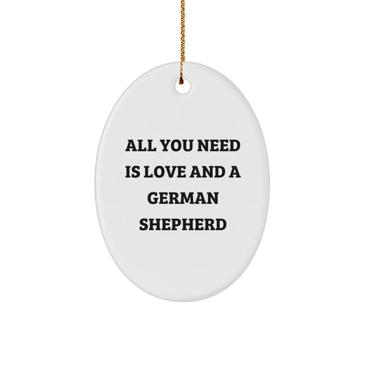 German Shepherd Dog Gifts for Men - Inspirational Quote Oval Ornament, Gifts from Friends, Christmas Unique Gifts - Durable MDF with High-Gloss Finish, Funny Present for German Shepherd Dog Lovers - Image 1