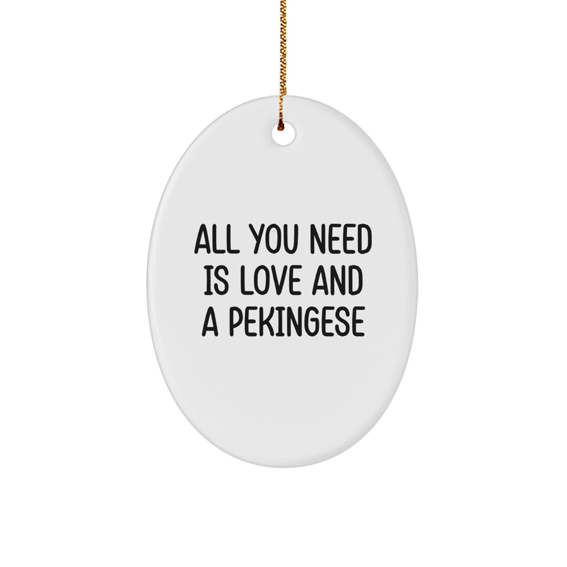 Pekingese Dog Oval Ornament Gifts from Friends for Pekingese Dog Lover's Christmas Unique Gifts - Image 1
