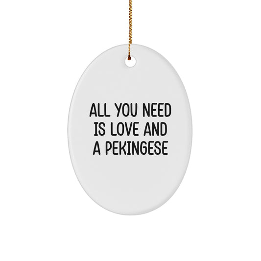 Pekingese Dog Oval Ornament Gifts from Friends for Pekingese Dog Lover's Christmas Unique Gifts - Image 1
